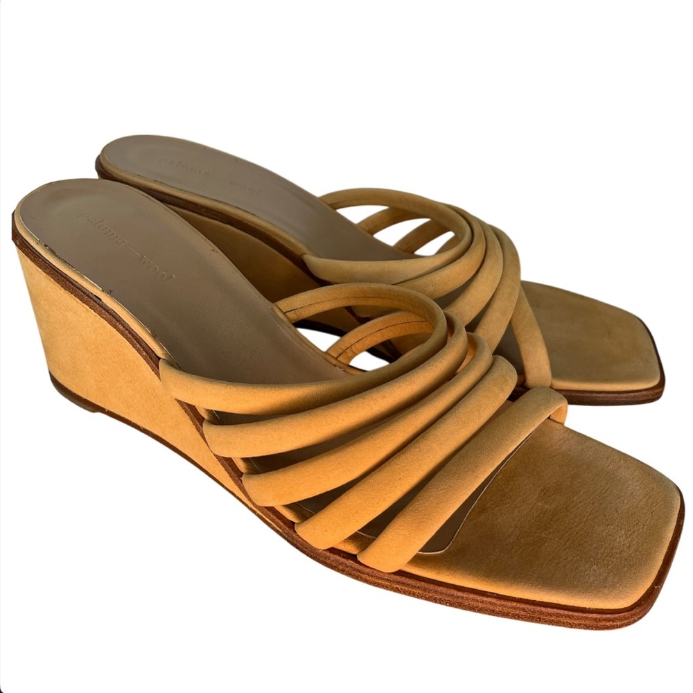 Paloma Wool Multi Strap Open Toe Wedge Sandals Sherbet